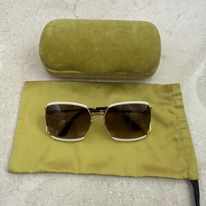 Gucci Gold and Brown Sunglasses